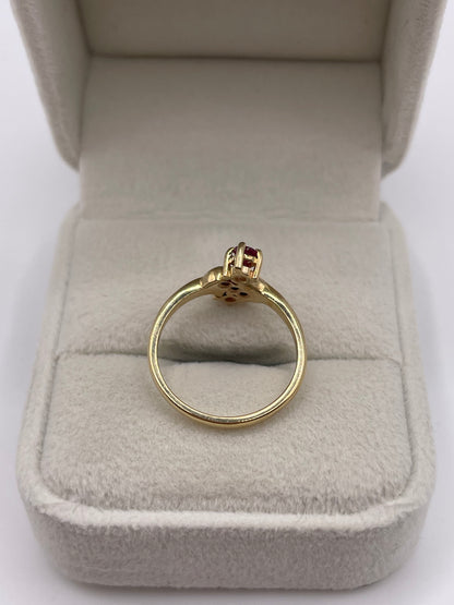 9ct gold ruby and diamond ring