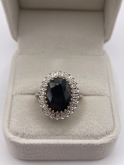 9ct gold sapphire and diamond ring
