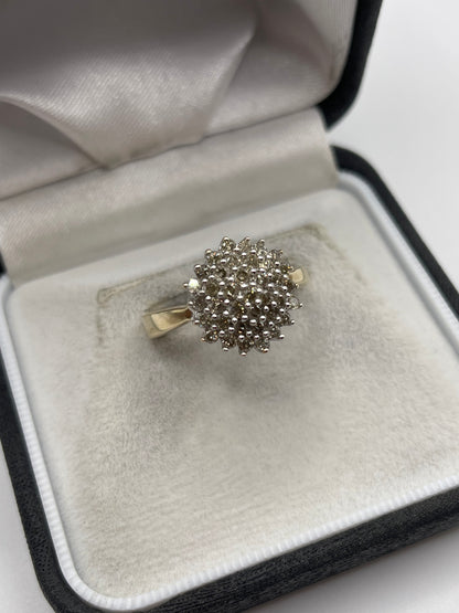 9ct gold 1ct diamond cluster ring
