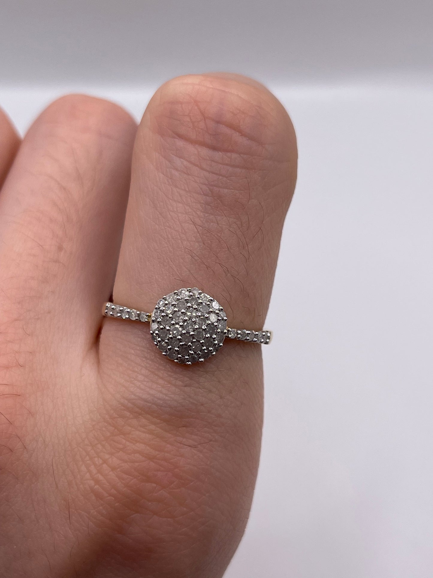 9ct gold diamond cluster ring