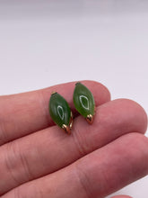 Load image into Gallery viewer, 14ct gold jade earrings
