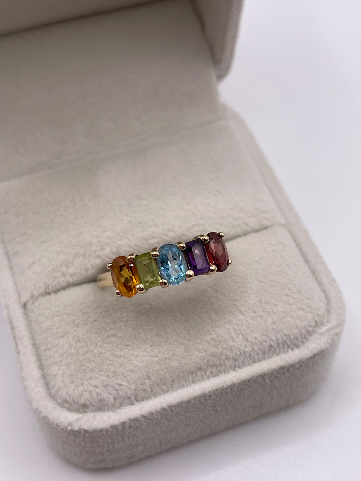 9ct gold multi gemstone ring