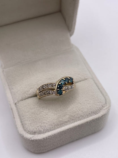 9ct gold diamond cluster ring