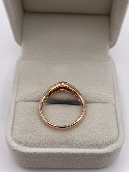 14ct rose gold pink topaz and diamond ring