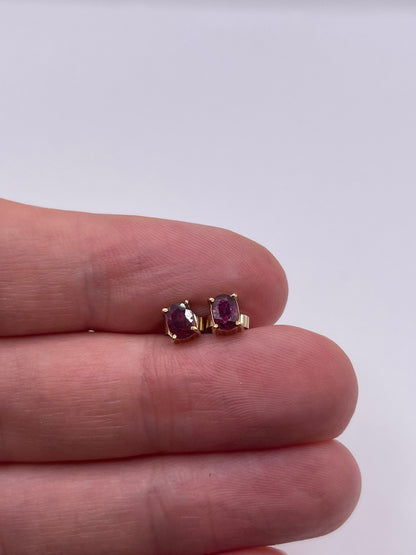 9ct gold ruby earrings