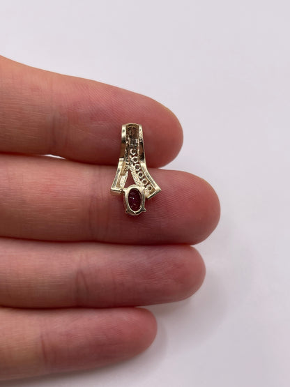 9ct gold ruby and diamond pendant