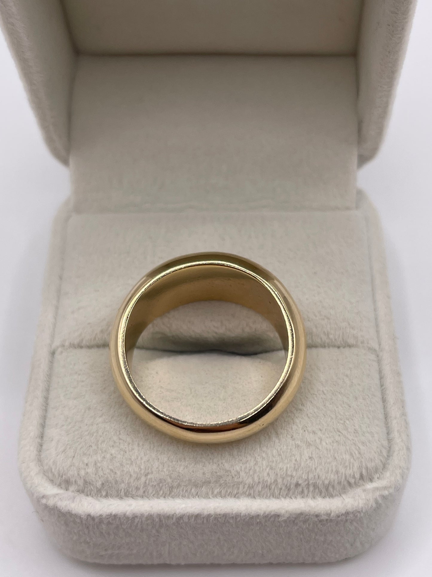 Heavy 9ct gold cz donut gypsy ring