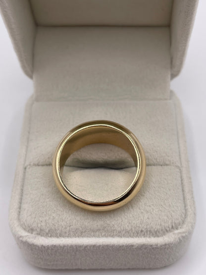 Heavy 9ct gold cz donut gypsy ring