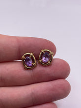 Load image into Gallery viewer, 9ct gold amethyst earrings
