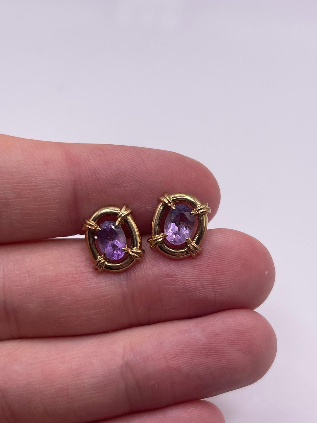 9ct gold amethyst earrings