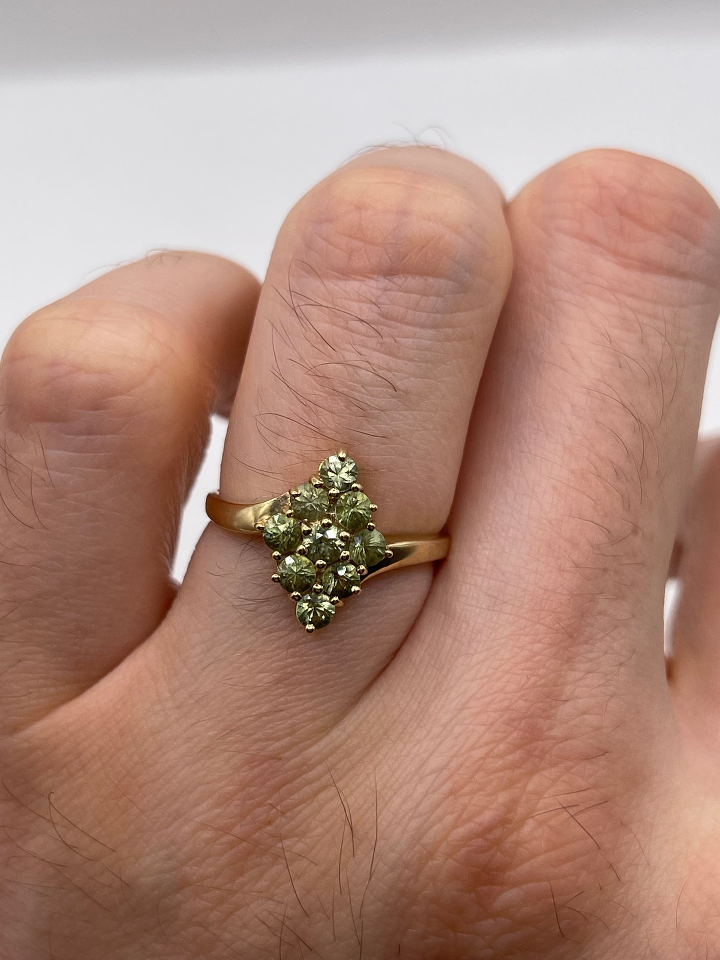 9ct gold quartz cluster ring