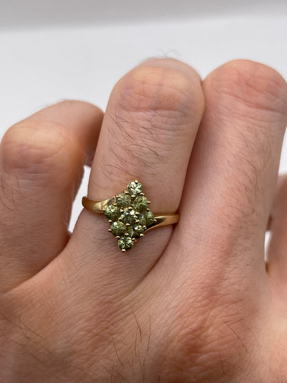 9ct gold quartz cluster ring