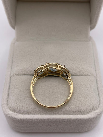 9ct gold topaz and diamond ring