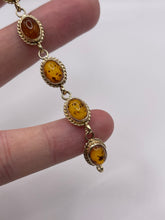 Load image into Gallery viewer, 9ct gold amber bracelet
