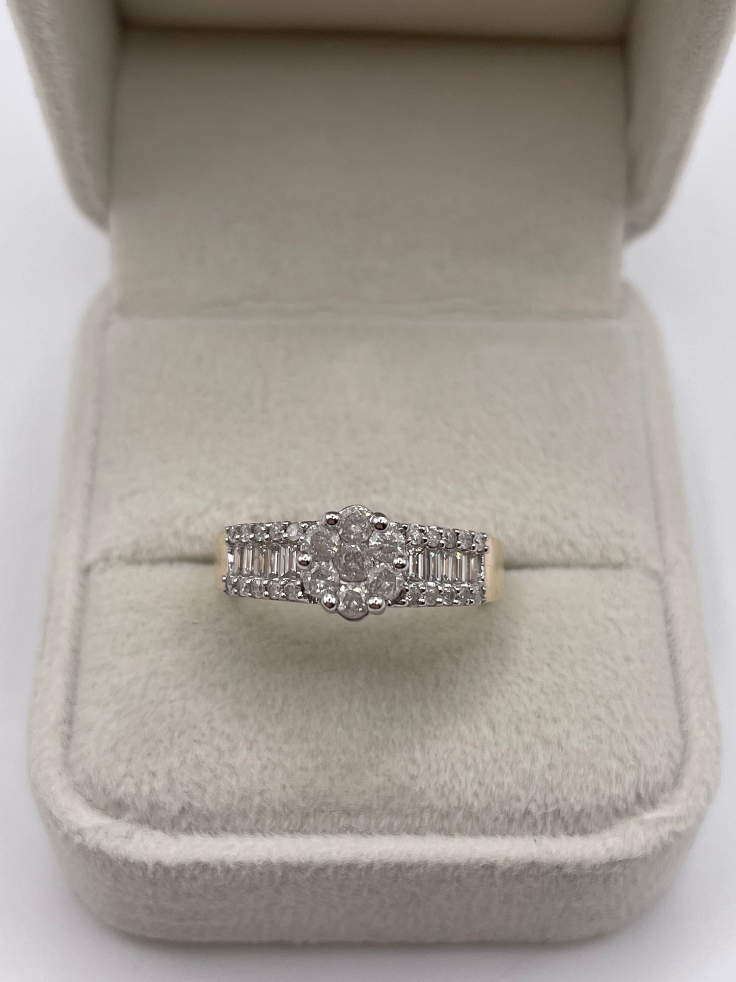 9ct gold diamond cluster ring