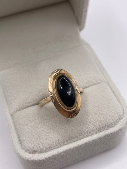 9ct gold onyx ring