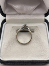 Load image into Gallery viewer, 18ct white gold emerald and diamond ring
