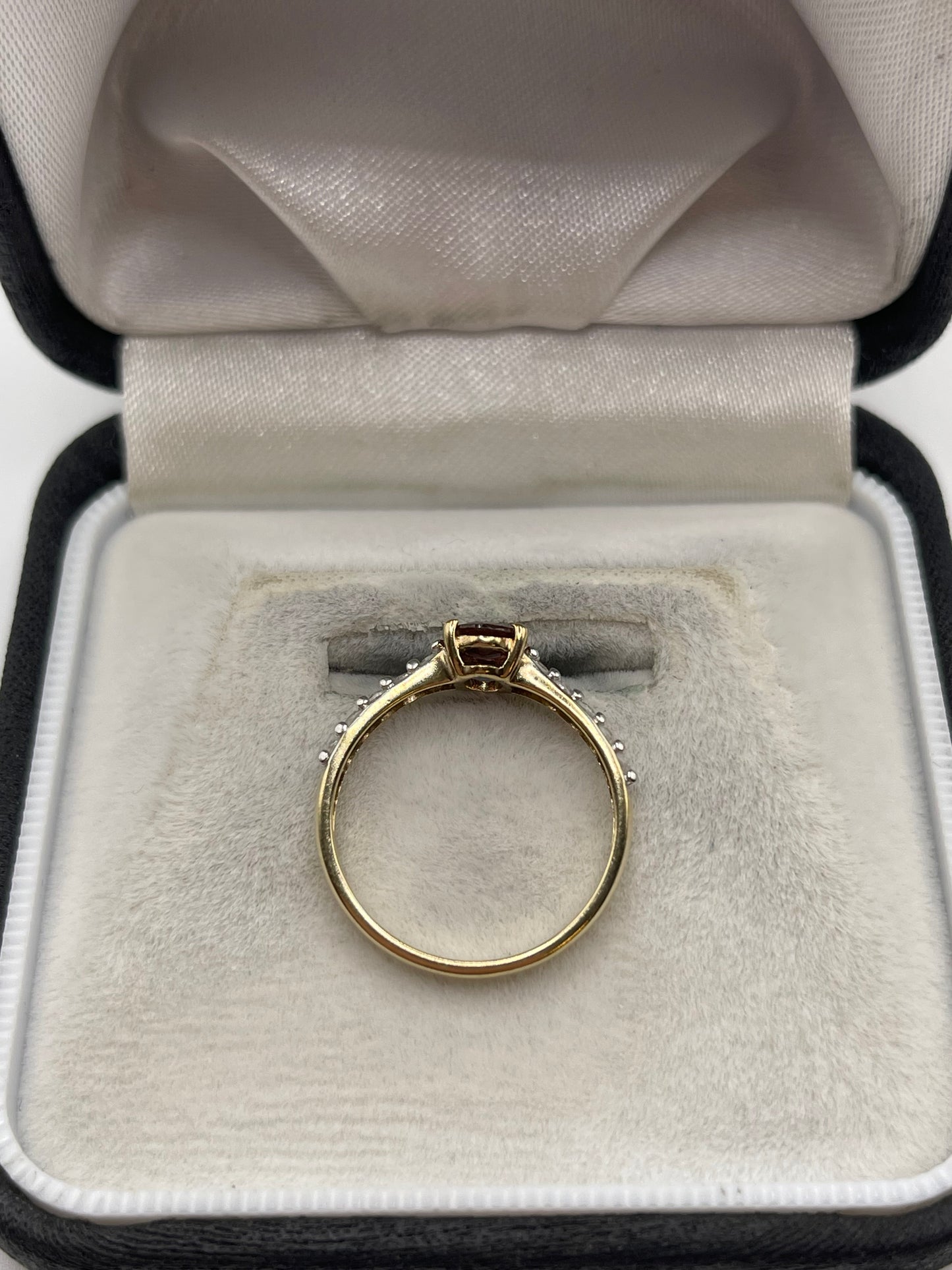 9ct gold tourmaline and zircon ring