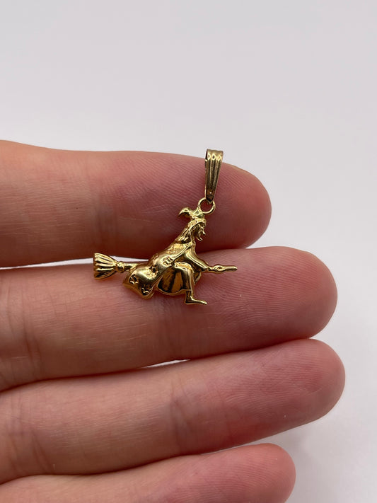9ct gold witch charm