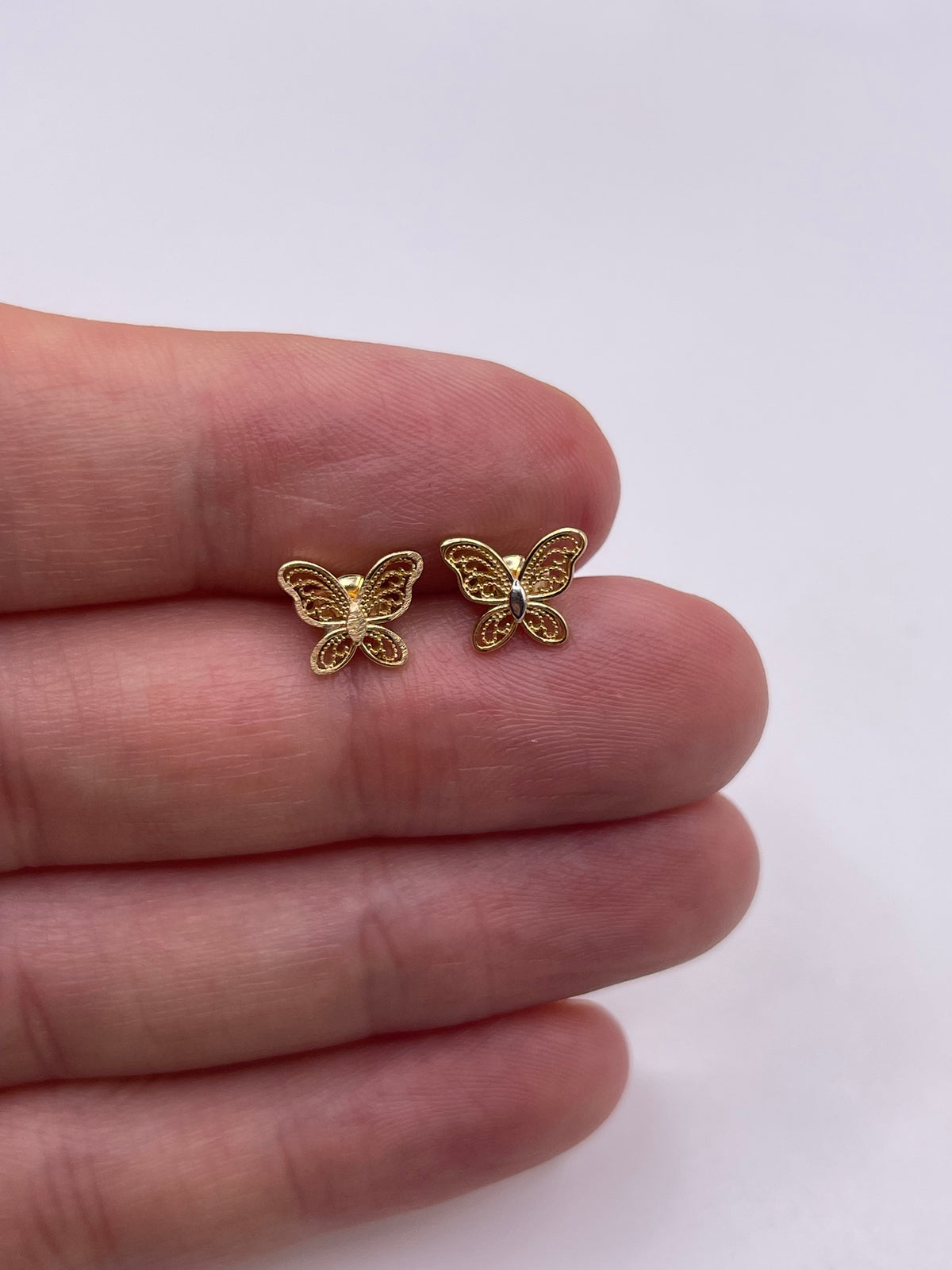 18ct gold butterfly earrings