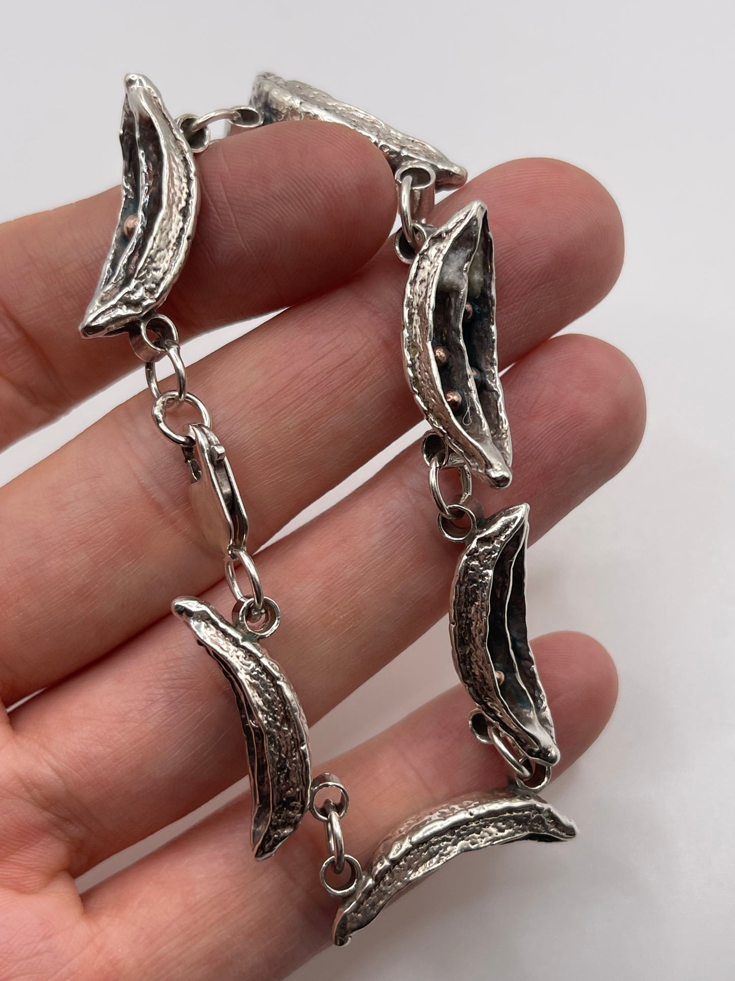 Unusual silver bracelet