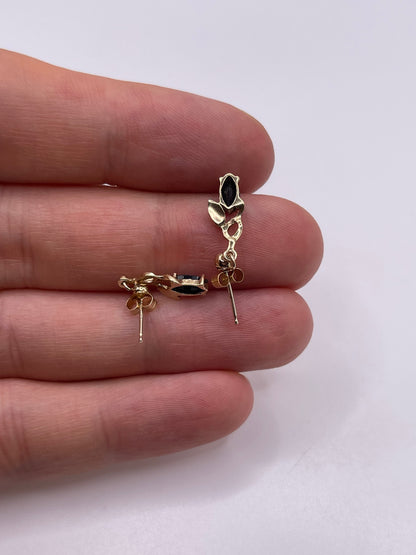 9ct gold sapphire earrings