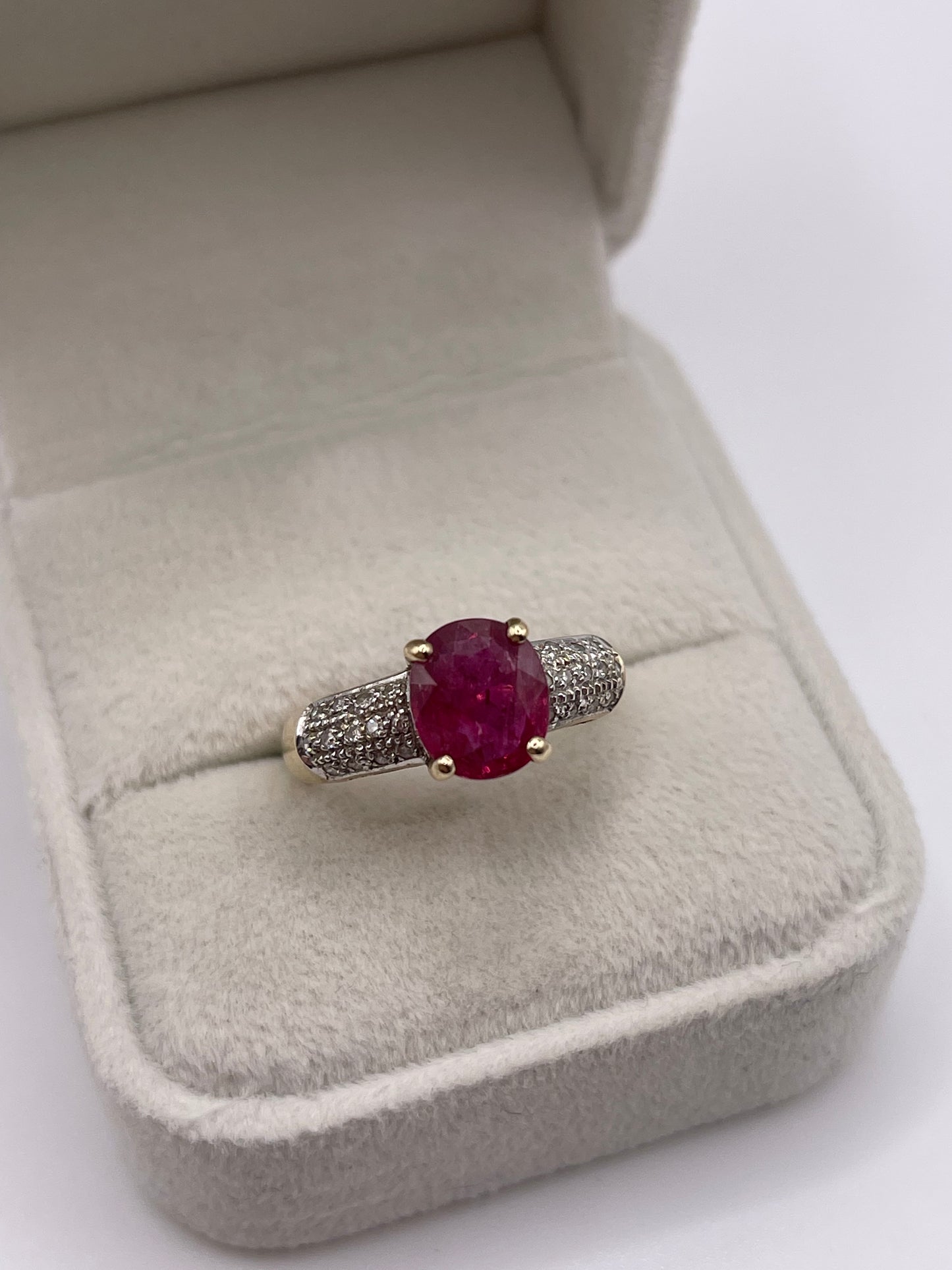 9ct gold ruby and diamond ring