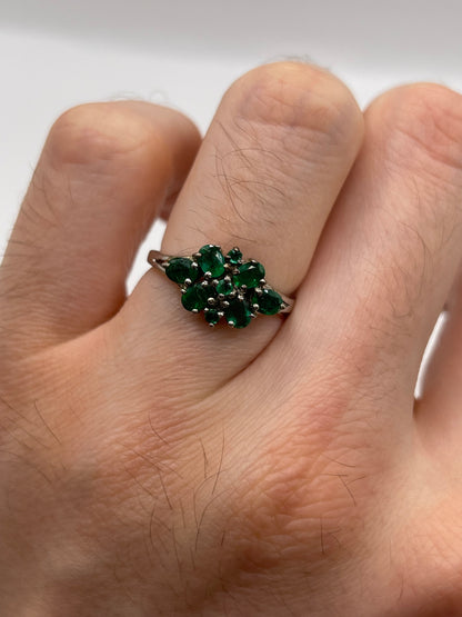 Silver emerald ring
