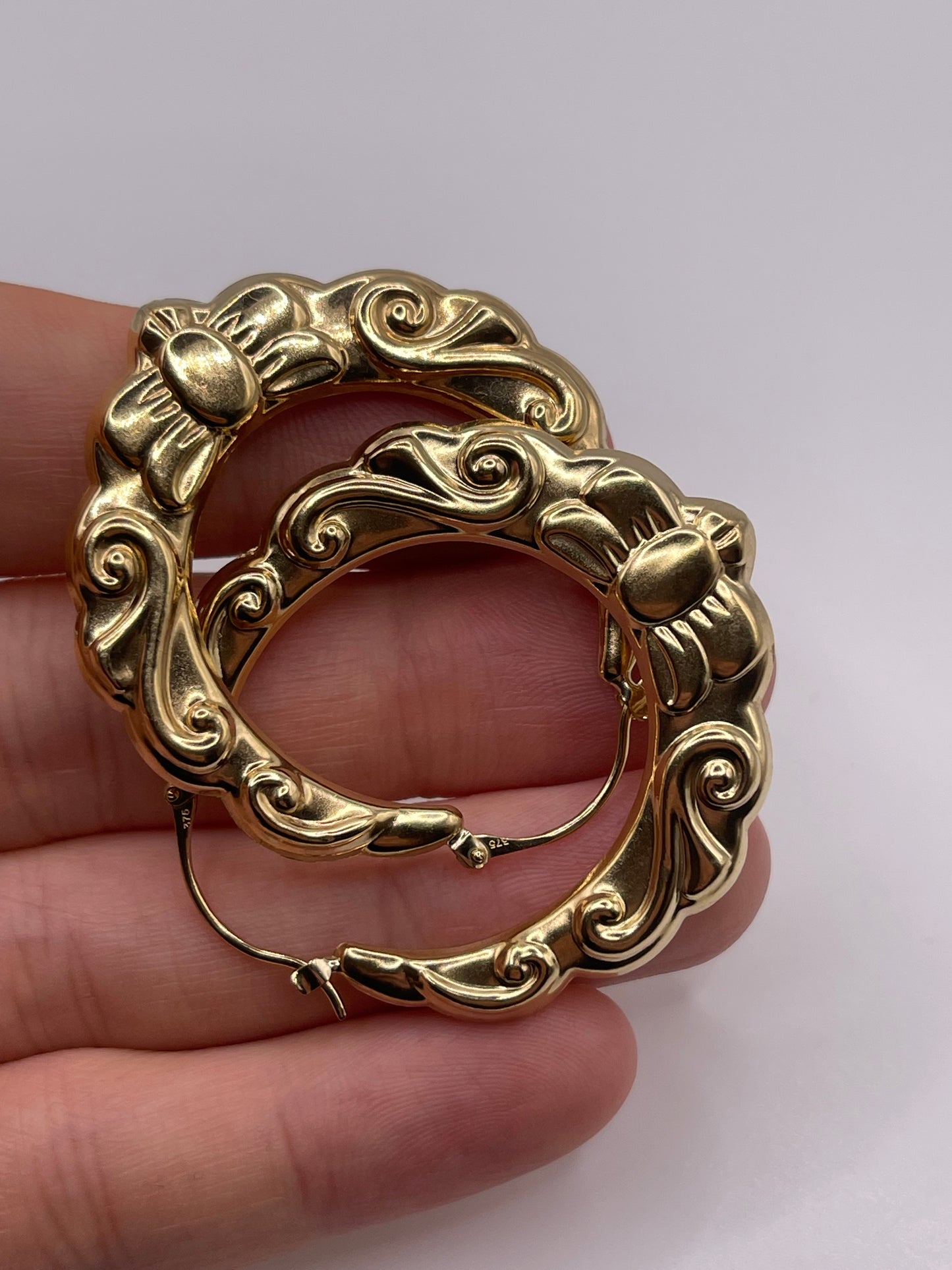 9ct gold creole earrings