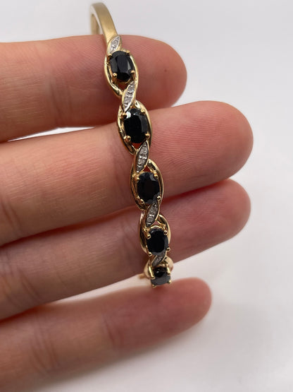 9ct gold sapphire and diamond bangle