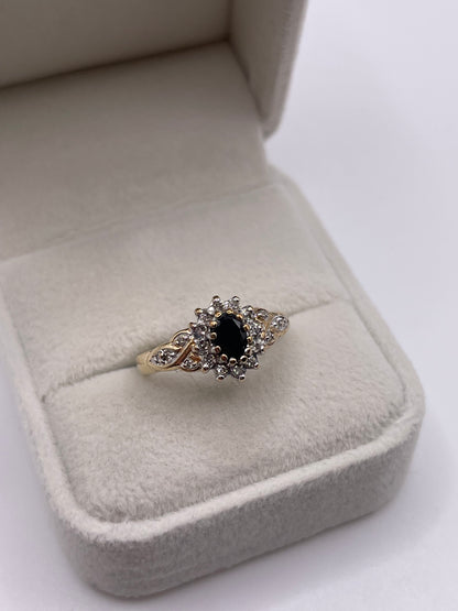 9ct gold sapphire and diamond ring
