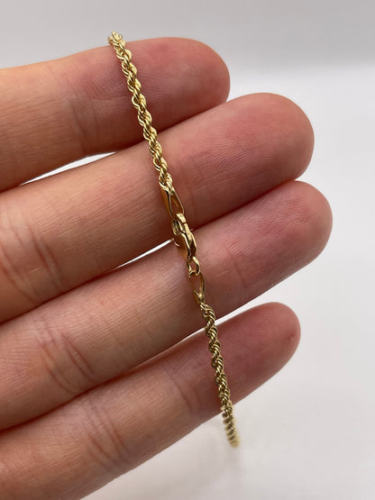 9ct gold rope bracelet