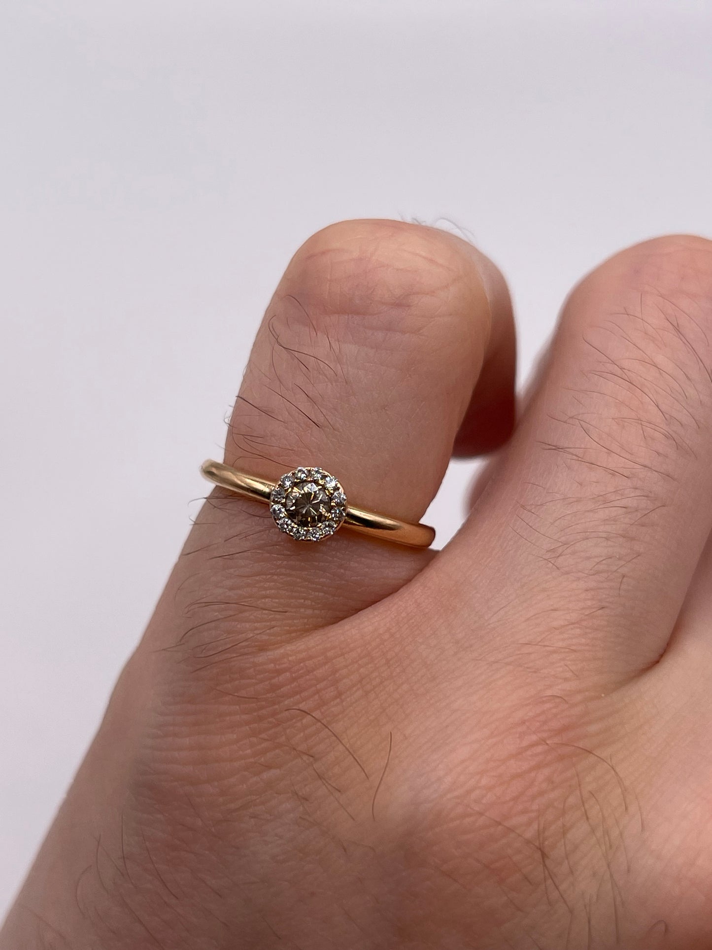 18ct rose gold diamond cluster ring