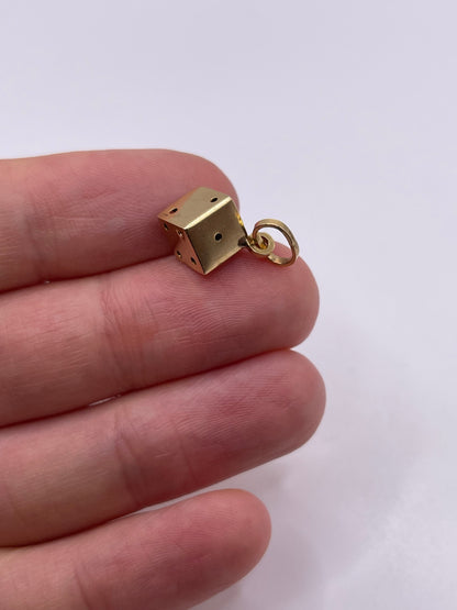 9ct gold dice charm
