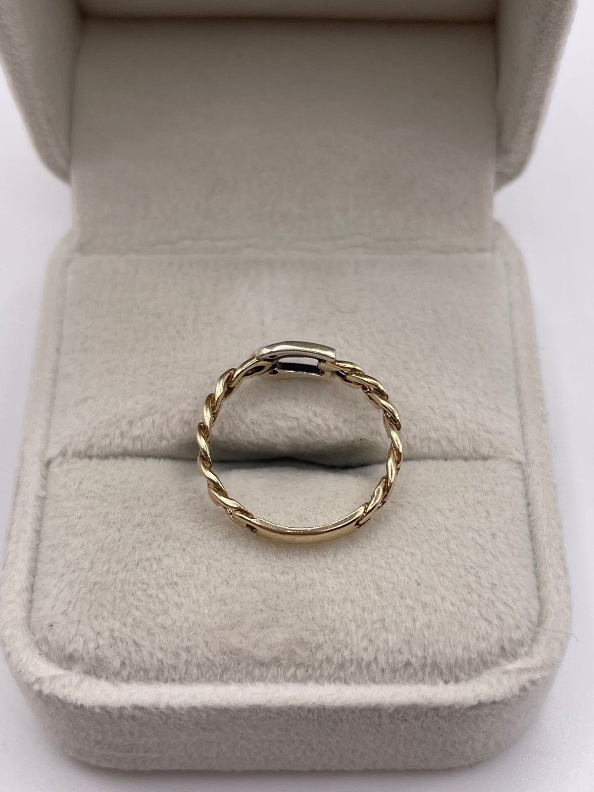 9ct gold diamond buckle ring