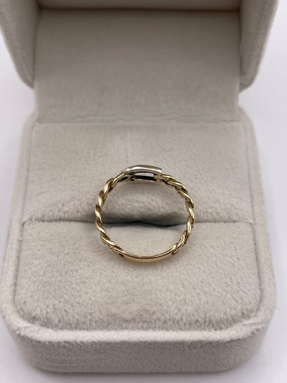 9ct gold diamond buckle ring