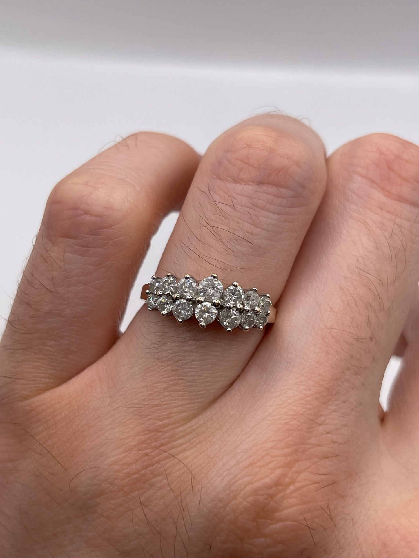 9ct gold diamond cluster ring