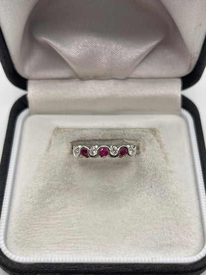 9ct gold ruby and diamond ring
