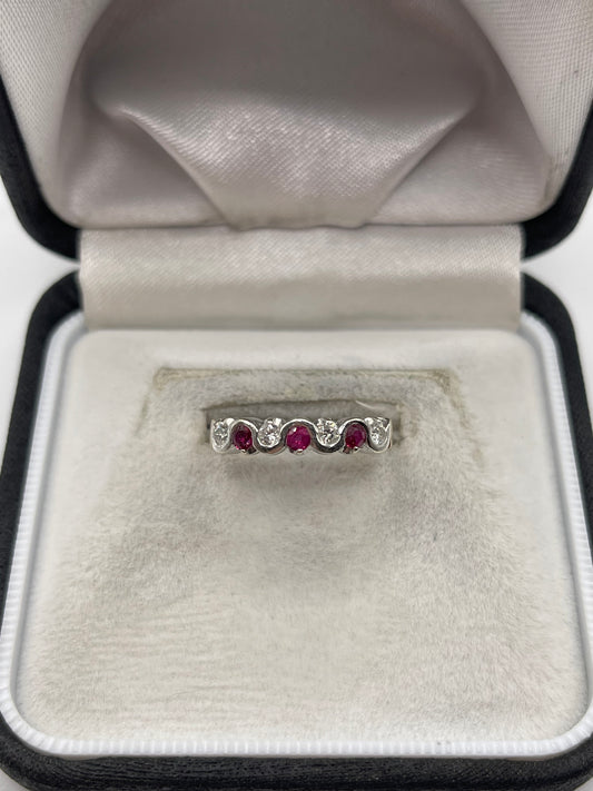 9ct gold ruby and diamond ring