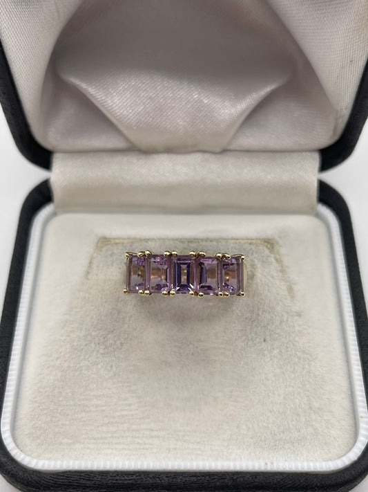 9ct gold amethyst ring