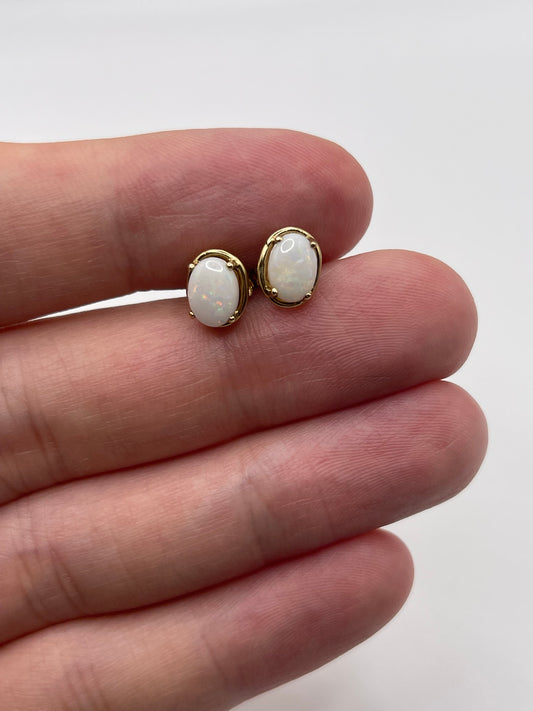 9ct gold opal earrings