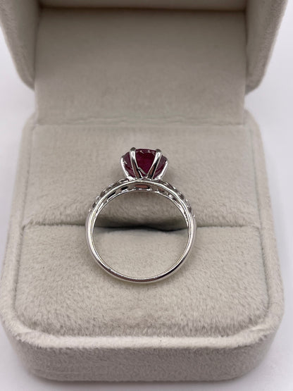 9ct white gold ruby ring
