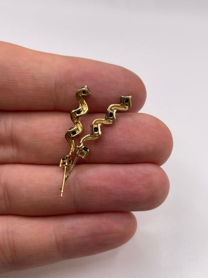 9ct gold sapphire earrings
