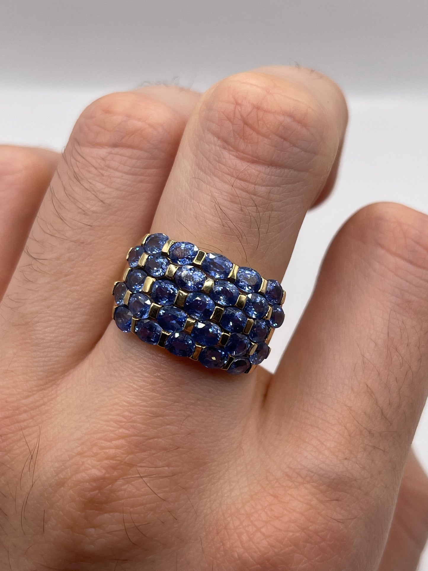 9ct gold sapphire cluster ring