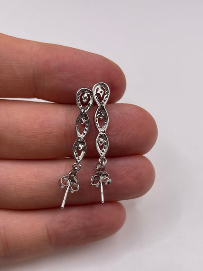 9ct white gold diamond cluster earrings