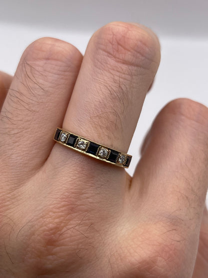 9ct gold sapphire and diamond ring
