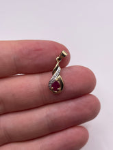 Load image into Gallery viewer, 9ct gold ruby and diamond pendant
