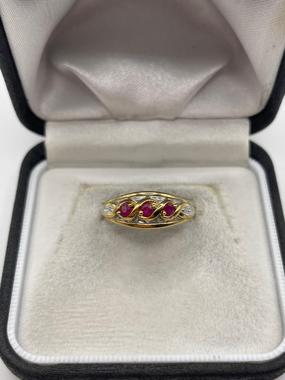9ct gold ruby ring