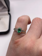 Load image into Gallery viewer, 18ct white gold emerald and diamond ring
