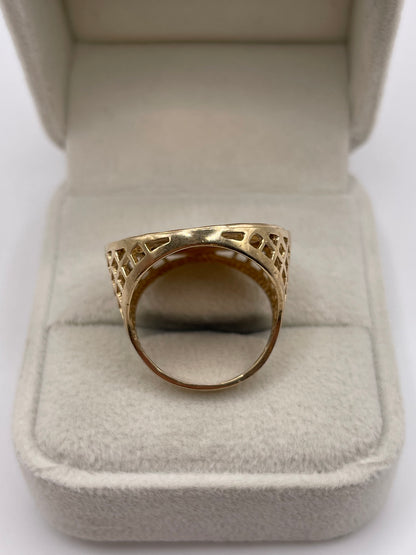 9ct gold St George medallion ring